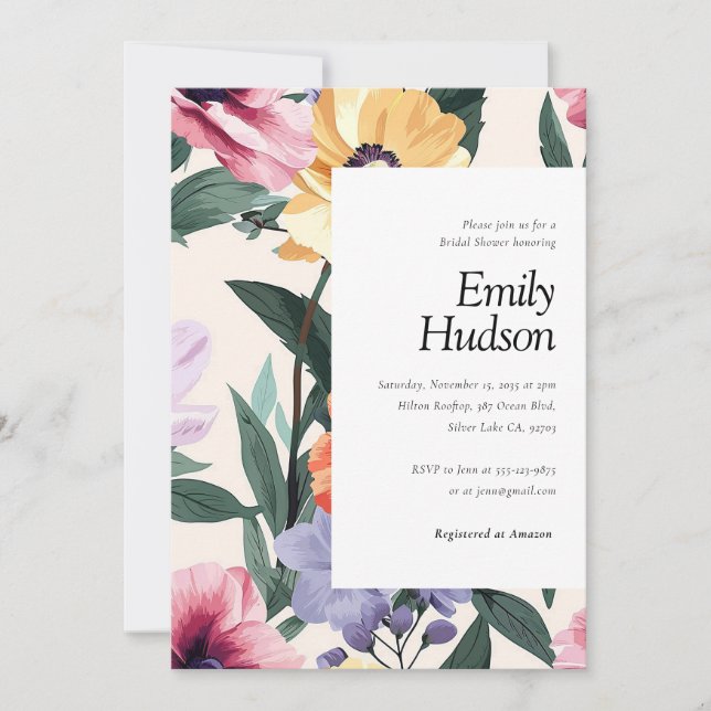 Invitación a bañarse en invierno con flores de ver (Anverso)