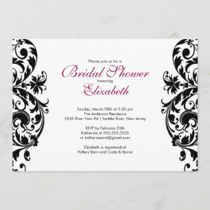Invitación a bañarse en la moderna Swirl Flourish 