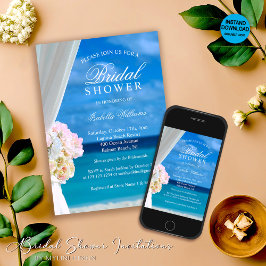 Invitación a bañarse en una ducha de novia en Blue