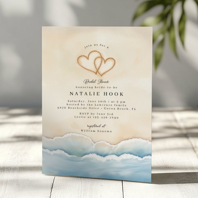 Invitación a bañarse en una novia con corazón (Summer Bridal Shower Invite)