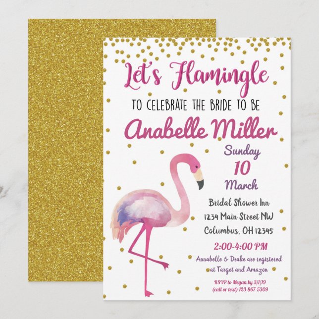 Invitación a bañarse en una novia dorada (Anverso / Reverso)