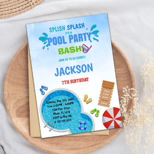 Invitación a bañarse en verano para niños