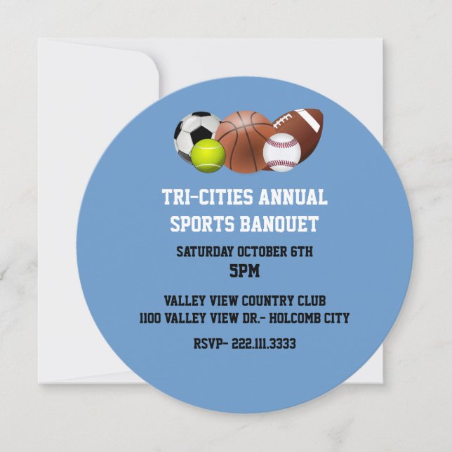 Invitación a banquetes deportivos (Anverso)
