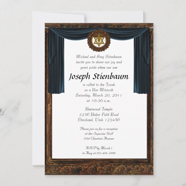 Invitación a Bar Mitzvah (Anverso)