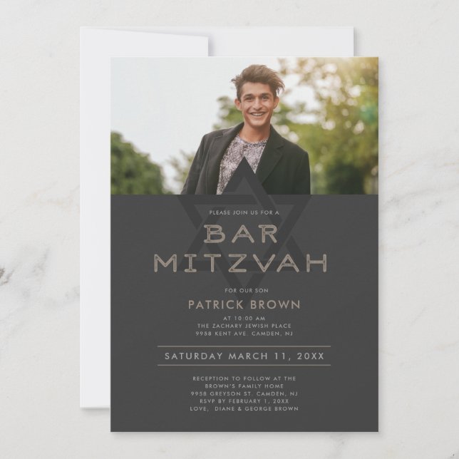 Invitación a Bar Mitzvah (Anverso)
