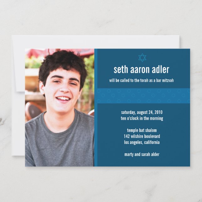 Invitación a Bar Mitzvah (Anverso)