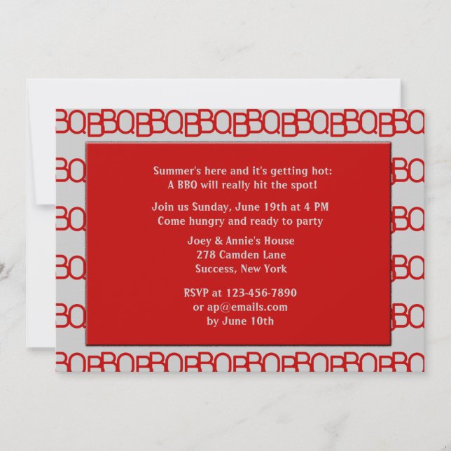 Invitación a barbacoa (Anverso)