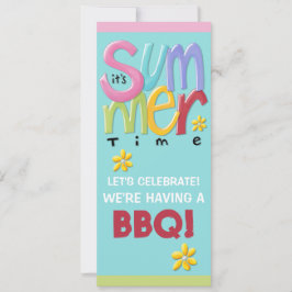 Invitación a barbacoa azul en verano
