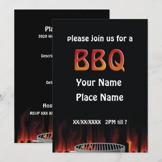 Invitación a barbacoa caliente