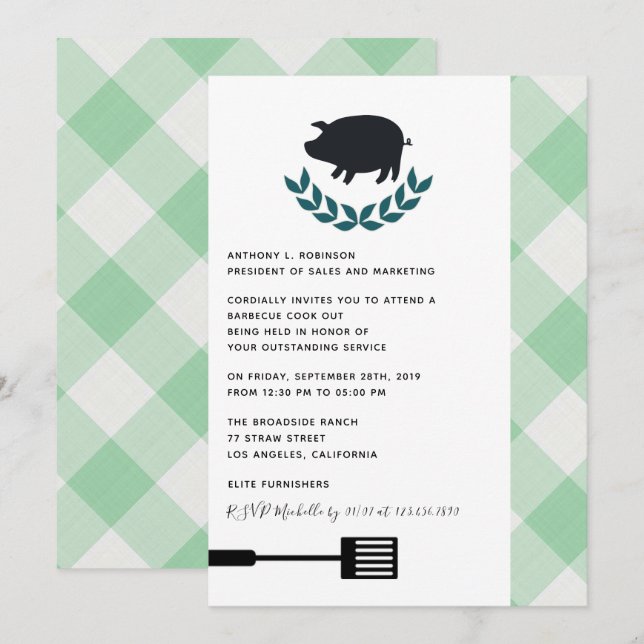 Invitación a Barbacoa Corporativa (Anverso / Reverso)