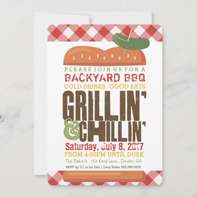 Invitación a barbacoa - Cumpleaños, Fiesta, Celebr (Anverso)