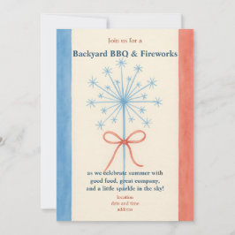 Invitación a barbacoa de Americana Watercolor