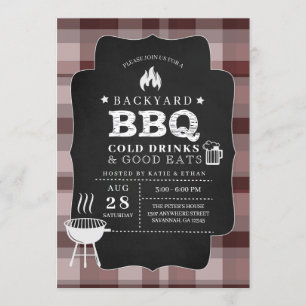 Invitación a barbacoa de barbacoa de patio trasero