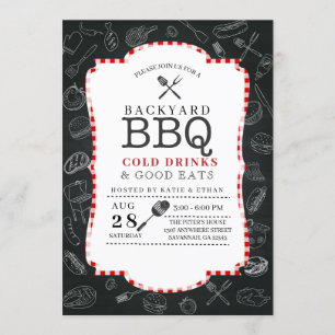 Invitación a barbacoa de barbacoa de patio trasero