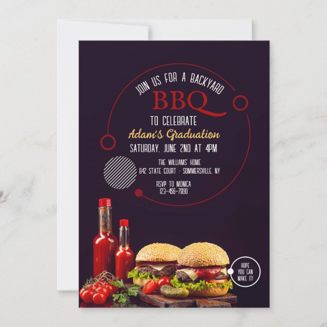 Invitación a barbacoa de Burgers (Anverso)