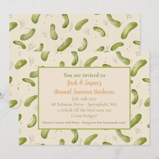 Invitación a barbacoa de cocción de verano (Anverso / Reverso)