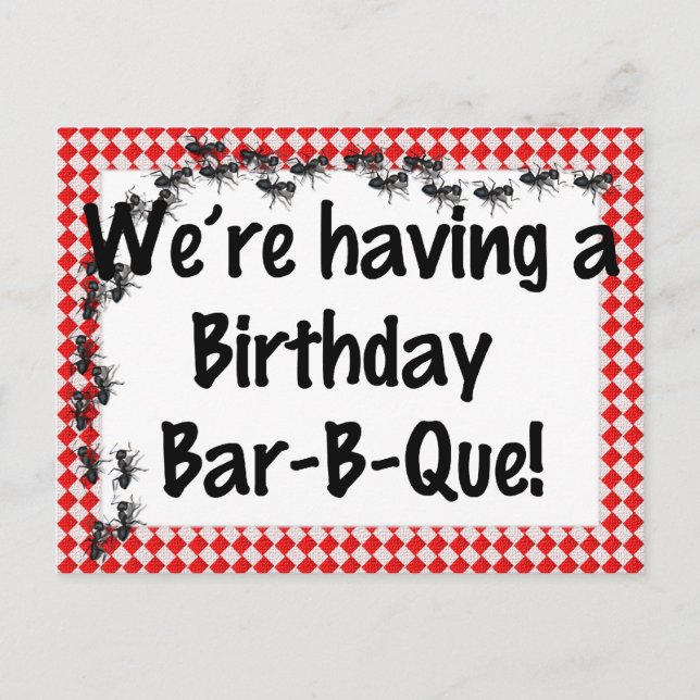 Invitación a barbacoa de cumpleaños de verano (Anverso)