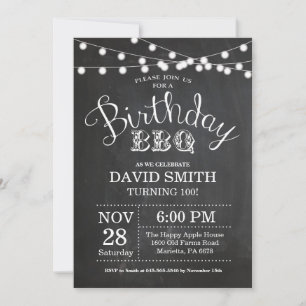Invitación a barbacoa de cumpleaños Pizarra de cum