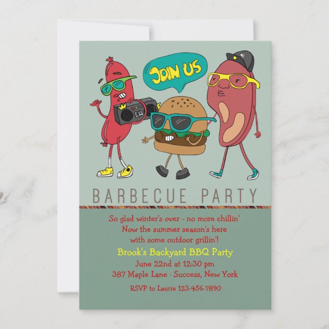 Invitación a barbacoa de Grill Mates (Anverso)