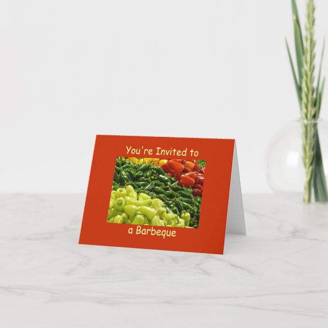 Invitación a barbacoa de Hot Peppers (Anverso)