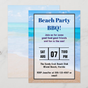 Invitación a barbacoa de la playa de fotos tropica