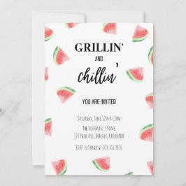 Invitación a barbacoa de la sandía grillina y chil