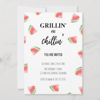 Invitación a barbacoa de la sandía grillina y chil