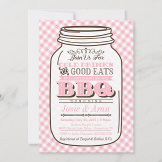 Invitación a barbacoa de Mason Jar, Chica de Baby