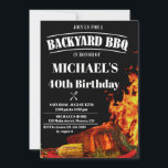 Invitación a barbacoa de patio trasero Invitación<br><div class="desc">Invitación de cumpleaños BBQ Invitación de BBQ Invitación de Barbeque invitación de cumpleaños Barbeque. Invite a sus amigos con esta encantadora y sabrosa invitación temática de barbacoa. La invitación para el cumpleaños de este hombre incluye carne asada, verduras y fuego rojo. Simplemente edite esta plantilla fácil de usar en el...</div>