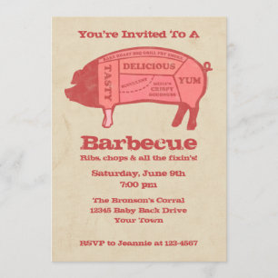 Invitación a barbacoa de Personalizado porcónico