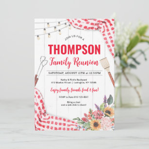 Invitación a barbacoa de picnic familiar Reunión