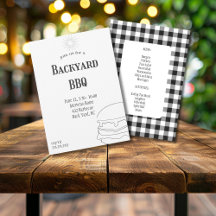 Invitación a barbacoa de platos rústicos