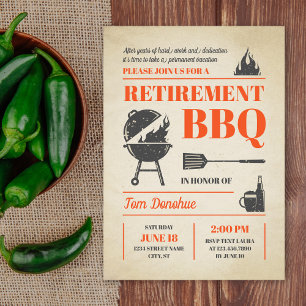 Invitación a barbacoa de retiro de retro ruso