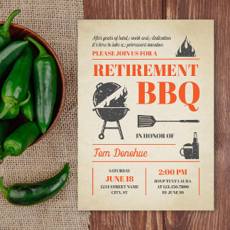 Invitación a barbacoa de retiro de retro ruso