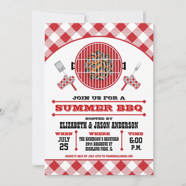 Invitación a barbacoa de verano (Anverso)