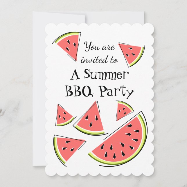 Invitación a barbacoa de verano de Watermelon Piec (Anverso)