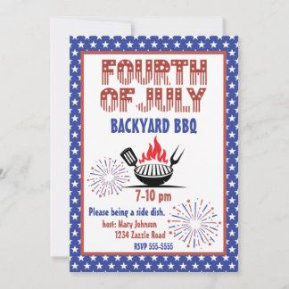 Invitación a barbacoa de Vintage July 4