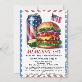 Invitación a barbacoa del Día Conmemorativo - Patr