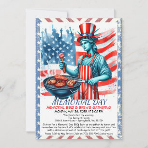 Invitación a barbacoa del Día Conmemorativo - Patr