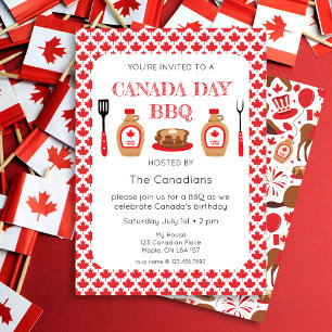 Invitación a barbacoa del Día de Canadá