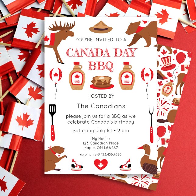 Invitación a barbacoa del Día de Canadá (Subido por el creador)