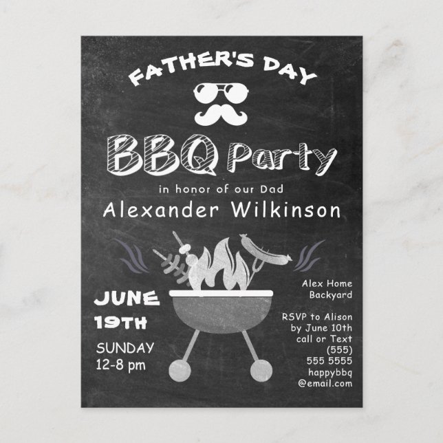 Invitación a barbacoa del Día del Padre (Anverso)
