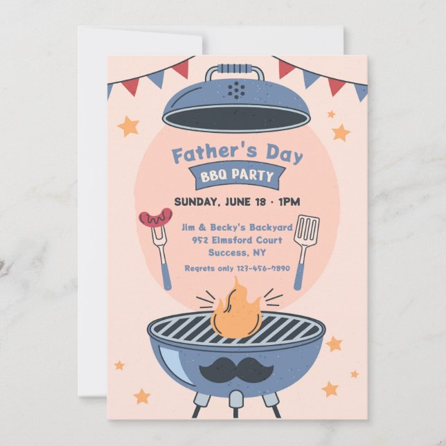 Invitación a barbacoa del Día del Padre (Anverso)