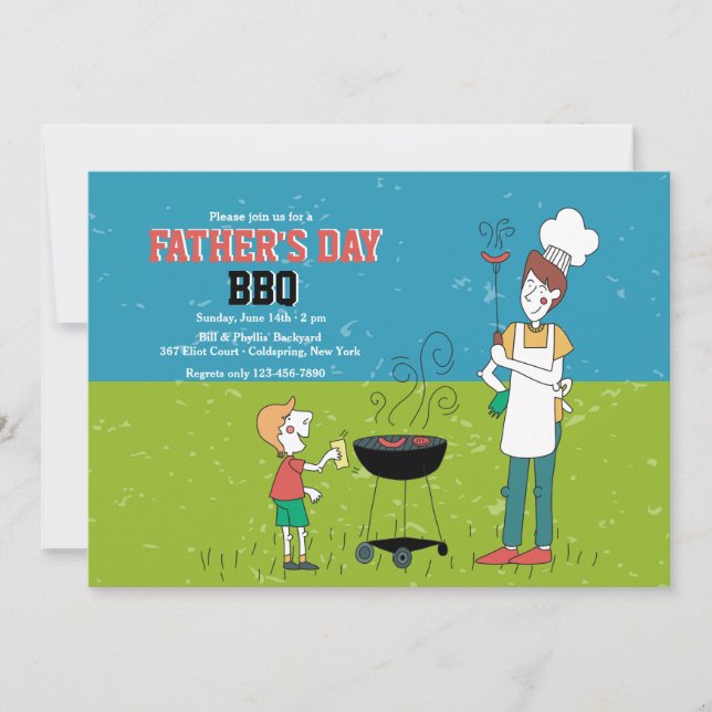 Invitación a barbacoa del Día del Padre (Anverso)