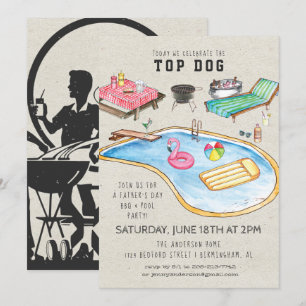 Invitación a barbacoa del Día del Padre Retro