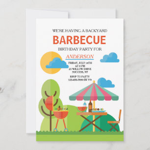 Invitación a barbacoa en el patio trasero