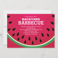 Invitación a barbacoa en verano de la sandía roja