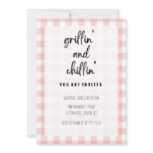 Invitación a barbacoa Grillin' y Chillin' Gingham