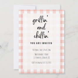 Invitación a barbacoa Grillin' y Chillin' Gingham