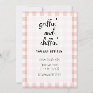 Invitación a barbacoa Grillin' y Chillin' Gingham